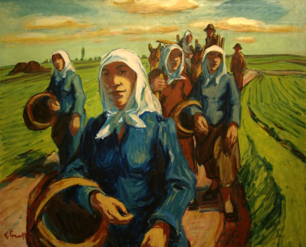 Frauen auf dem Weg zum Feld Erich Fraaß