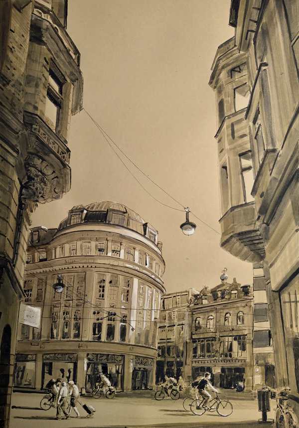 Ulrichstraße mit Neuem Theater Claudia Gabriele Meinicke