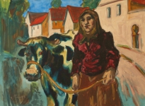 Frau mit Kuh Erich Fraaß